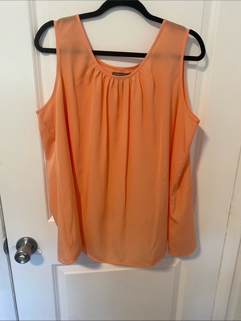 Jessica London Peach-Orange Sleeveless Scoop Neck Camisole
